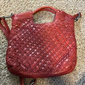 Vilenca red leather crossbody barely worn